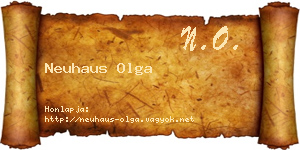 Neuhaus Olga névjegykártya